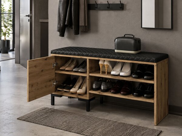 Široká skrinka na topánky s lavicou Nevio - dub artisan
