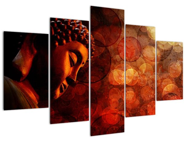 Obraz - Budha v červených tónoch (150x105 cm)