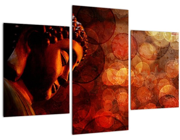 Obraz - Budha v červených tónoch (90x60 cm)