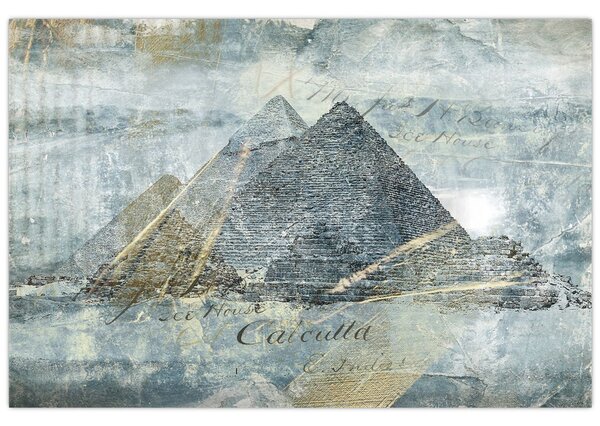 Obraz - Pyramídy v modrom filtri (90x60 cm)