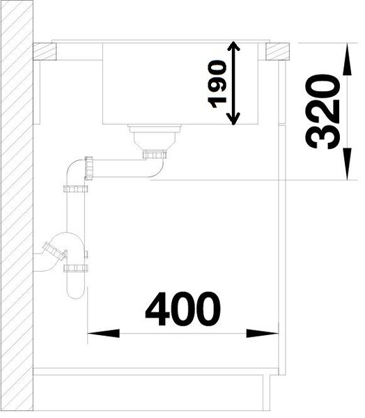 Blanco Dalago 45, silgranitový drez 465x510x190 mm, 1-komorový, biela soft, BLA-527059