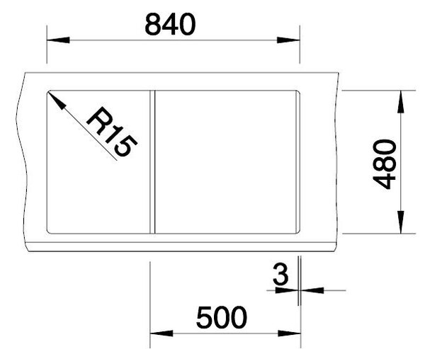 Blanco Metra 5 S, silgranitový drez 860x500x190 mm, 1-komorový, biela, BLA-513205