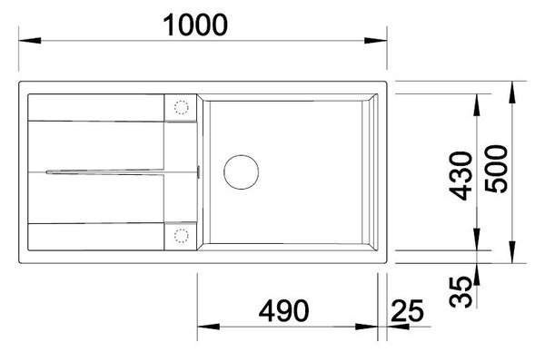 Blanco Metra XL 6 S, silgranitový drez 1000x500x190 mm, 1-komorový, jemná biela, BLA-527124