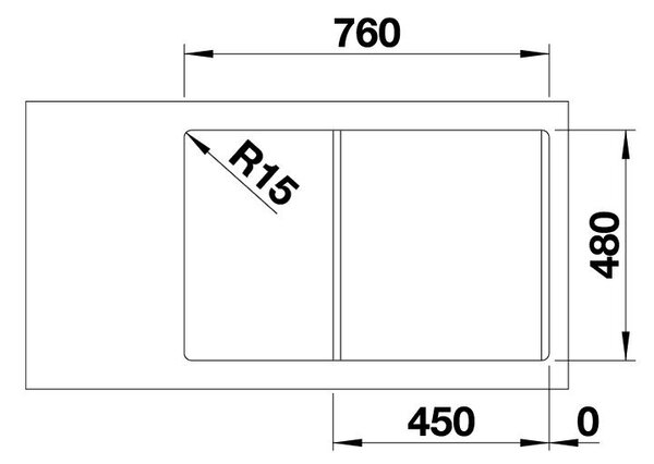 Blanco Legra 45 S, silgranitový drez 780x500 mm, kávová, 522206