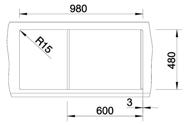 Blanco Metra XL 6 S, silgranitový drez 1000x500x190 mm, 1-komorový, jemná biela, BLA-527124
