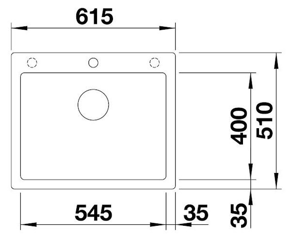 Blanco Pleon 6, silgranitový drez 615x510x220 mm, 1-komorový, čierna, BLA-525953