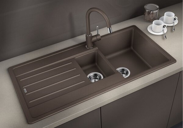 Blanco Legra 6 S, silgranitový drez 1000x500 mm, 1,5-komorový, čierna, 526086