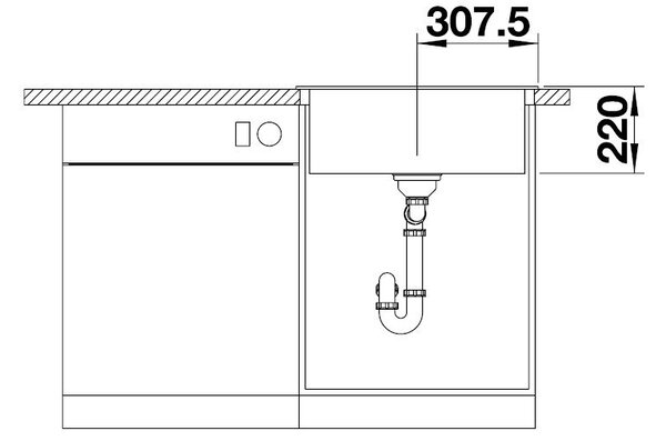 Blanco Pleon 6, silgranitový drez 615x510x220 mm, 1-komorový, čierna, BLA-525953