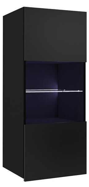 Závesná vitrína Bralani BR05, Farby: čierny / čierny lesk, Osvetlenie: osvetlenie LED biele Mirjan24 5902928149203