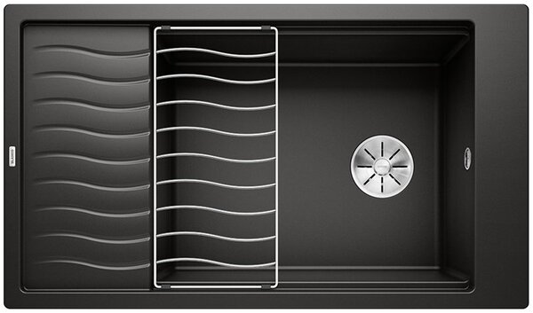 Blanco Elon XL 8 S čierna + odkvapkávacia nerezová mriežka (+ darček batéria ROSAN)
