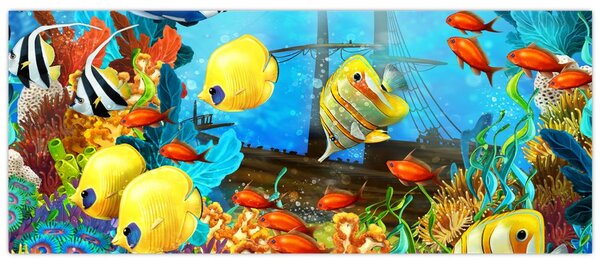 Obraz - Farebný koralový útes (120x50 cm)