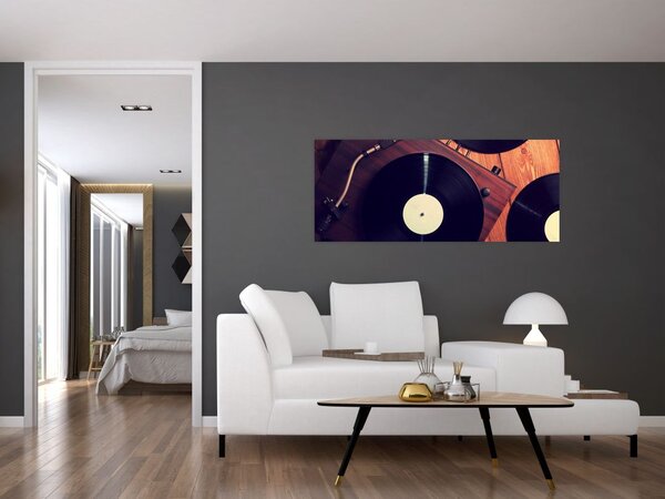 Obraz gramofónových dosiek (120x50 cm)