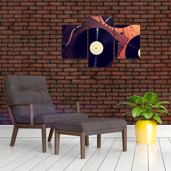 Obraz gramofónových dosiek (90x60 cm)