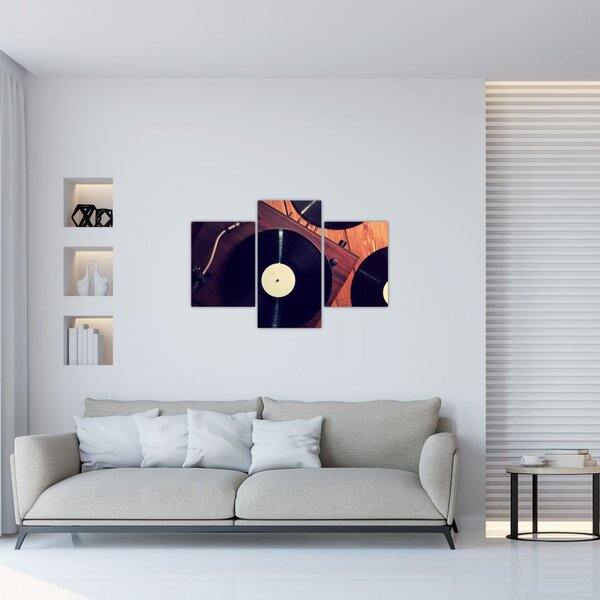 Obraz gramofónových dosiek (90x60 cm)