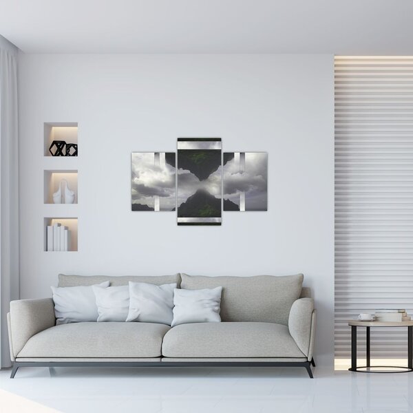 Obraz - Hory na Islande, geometrická koláž (90x60 cm)
