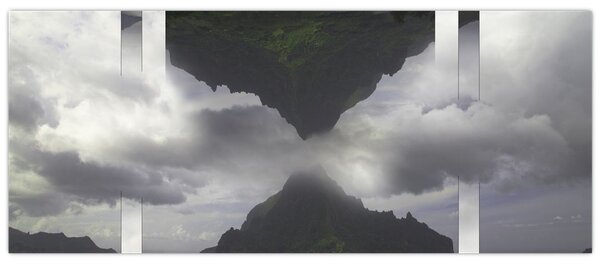 Obraz - Hory na Islande, geometrická koláž (120x50 cm)