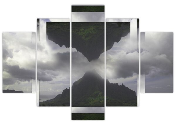 Obraz - Hory na Islande, geometrická koláž (150x105 cm)
