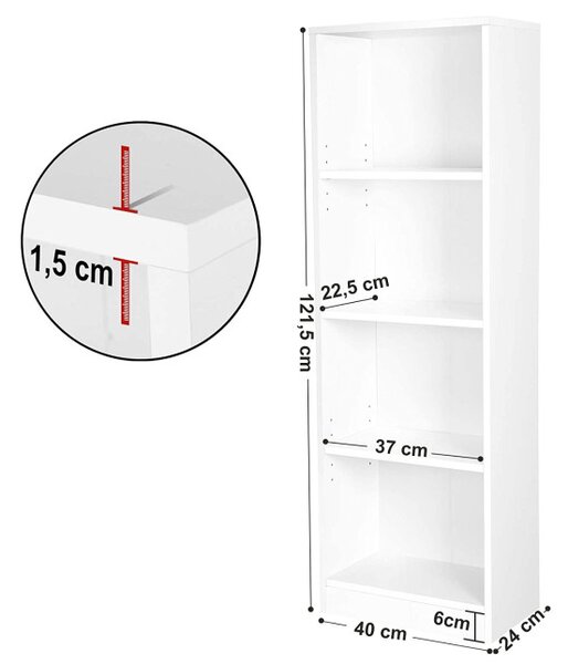 Drevená knižnica LBC104W