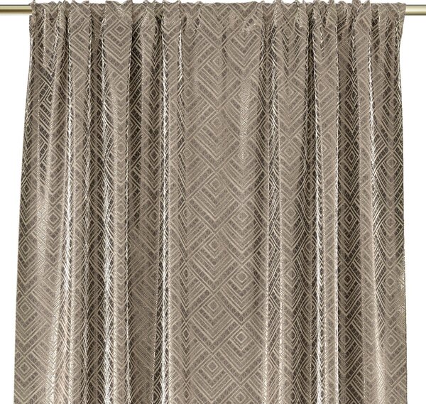 Záves AmeliaHome CASPE s multifunkčnou páskou 140x250 cm krémovo-zlatý, veľkosť 140x250