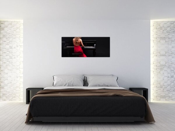 Obraz ženy hrajúce na klavír (120x50 cm)
