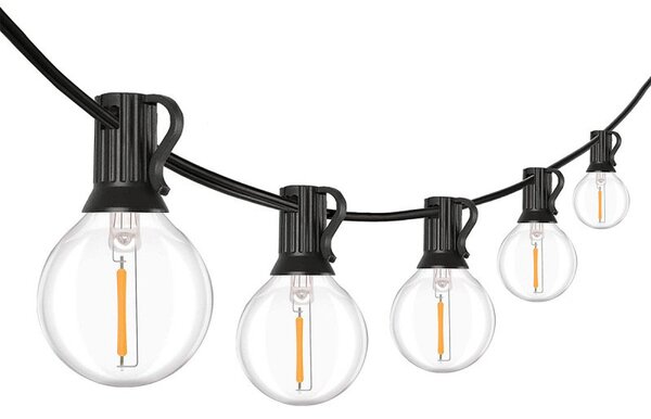 SOLIGHT LED vonkajšia reťaz 25 žiaroviek 15m+5m 750lm teplá biela