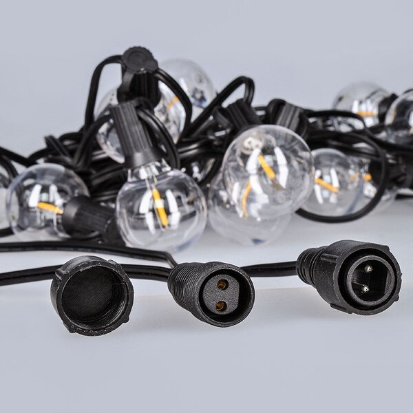 SOLIGHT LED vonkajšia reťaz 25 žiaroviek 15m+5m 750lm teplá biela