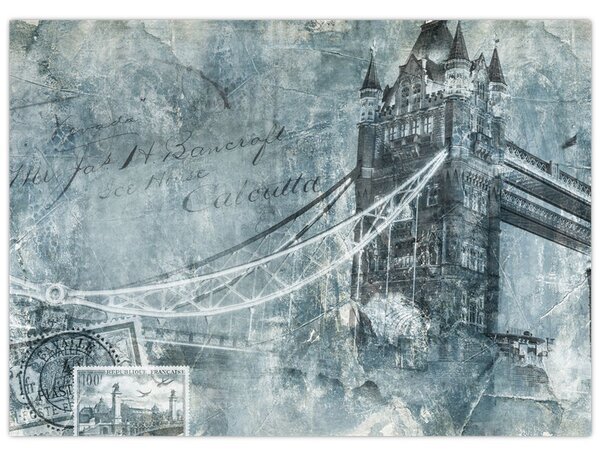 Obraz - Tower Bridge v chladných tónoch (70x50 cm)