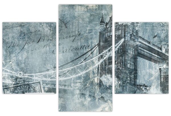 Obraz - Tower Bridge v chladných tónoch (90x60 cm)