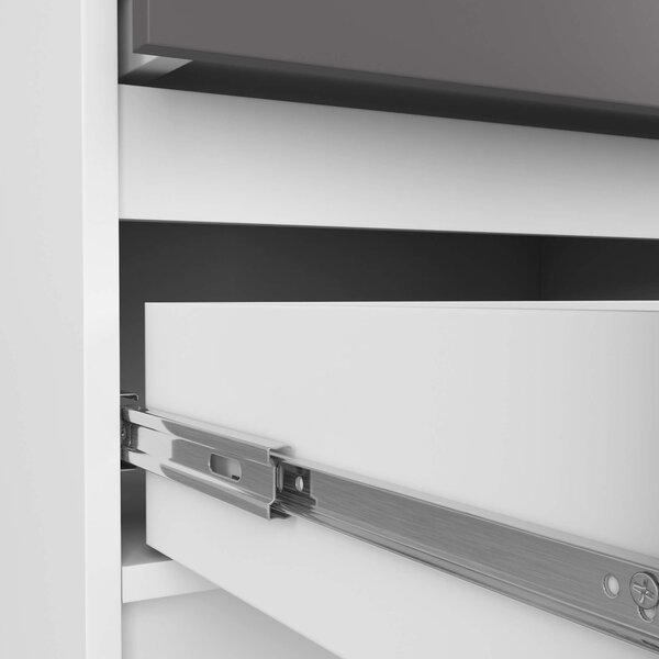 Ak furniture Komoda Kuba 60 cm - 2 zásuvky biela/grafitová