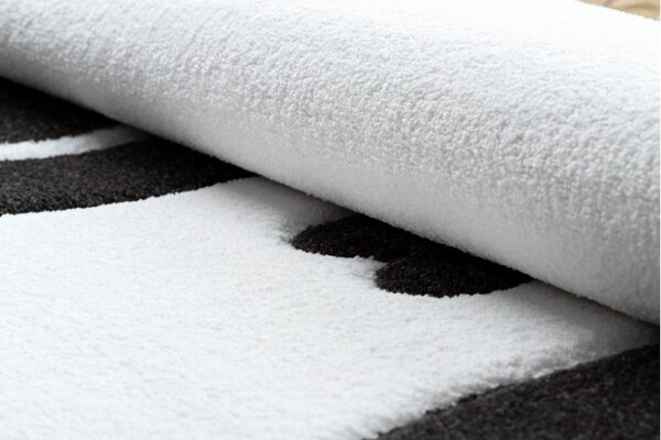 Dywany Łuszczów , Detský kusový koberec Petit Panda white kruh, 140x140 (priemer) kruh, čiernobiela, detská izba