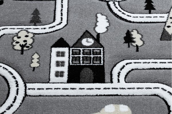 Dywany Łuszczów, Detský kusový koberec Petit Town streets grey, 140x190, šedá, detská izba