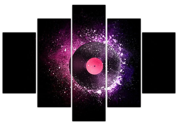 Obraz - Vinylová doska v ružovo-fialových (150x105 cm)