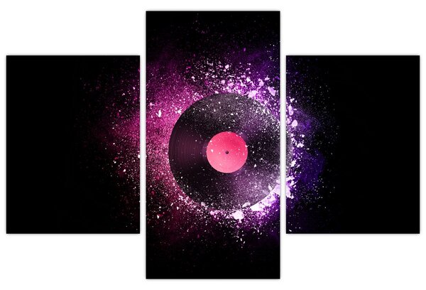 Obraz - Vinylová doska v ružovo-fialových (90x60 cm)