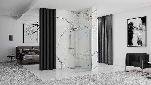 Rea AERO N 100, sprchová zástena WALK IN, 1-krídlová, 100 x 195 cm, lesklý chróm, transparentná, REA-K7551