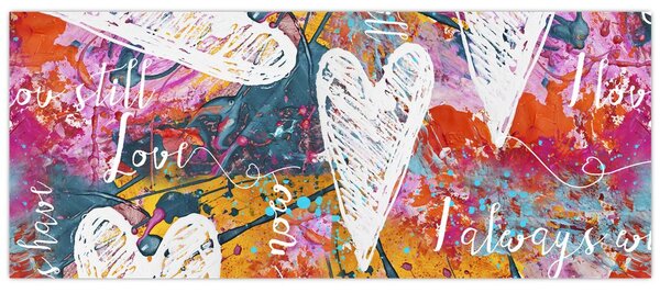 Obraz - Srdce na abstraktnom pozadí (120x50 cm)