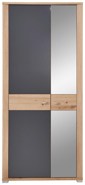 PREDSIEŇOVÝ NÁBYTOK, grafitová, dub artisan, 223/199/38 cm Xora - Predsieňové zostavy & šatne, Online Only