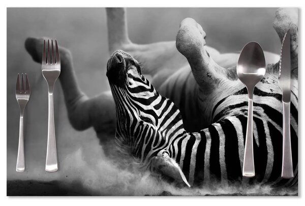 Sablio Prestieranie Válajúca sa zebra: 40x30cm