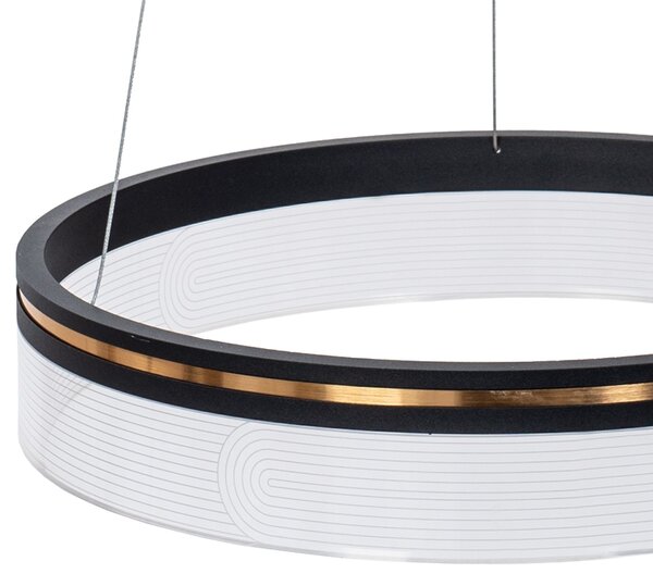 Toolight Toolight, LED závesné svietidlo 40cm APP1191-CP, čierna-zlatá, OSW-40022