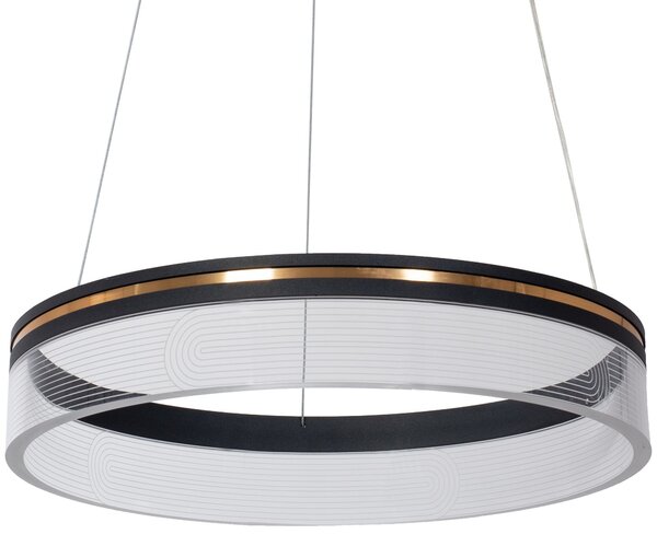 Toolight Toolight, LED závesné svietidlo 40cm APP1191-CP, čierna-zlatá, OSW-40022