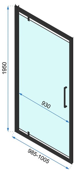 Sprchový kút REA RAPID SWING 80/dvere x 90/zástena cm, čierny/transparent - bez vaničky