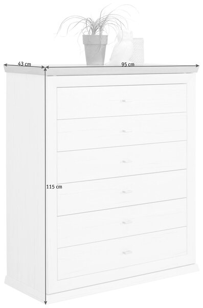 KOMODA, sivá, biela, 95/115/43 cm Hom`in - Komody
