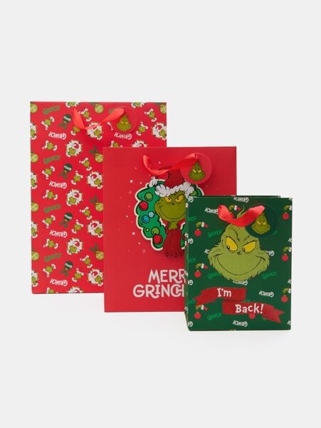 Sinsay - Vianočné darčekové tašky Grinch 3 ks - viacfarebná