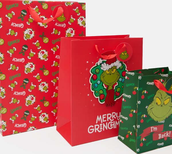 Sinsay - Vianočné darčekové tašky Grinch 3 ks - viacfarebná
