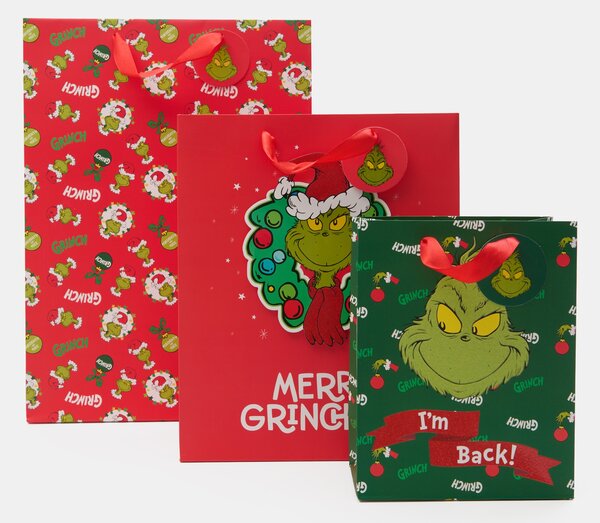 Sinsay - Vianočné darčekové tašky Grinch 3 ks - viacfarebná