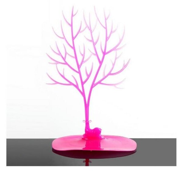 Šperkovnice - Ružový stojan na šperky v tvare stromu