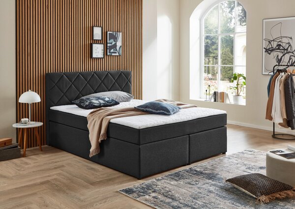 BOXSPRINGOVÁ POSTEĽ, 140/200 cm antracitová Boxxx - Online Only spálne, Online Only