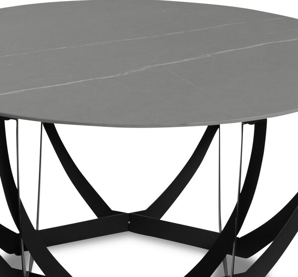 KONFERENČNÝ STOLÍK, sivá, čierna, kov, kameň, 80/80/40 cm Xora - Stolíky do obývačky, Online Only