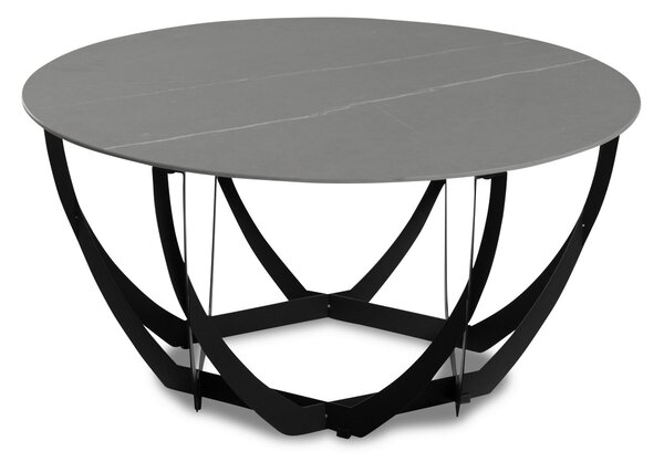 KONFERENČNÝ STOLÍK, sivá, čierna, kov, kameň, 80/80/40 cm Xora - Stolíky do obývačky, Online Only