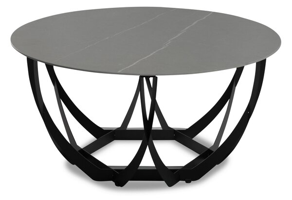 KONFERENČNÝ STOLÍK, sivá, čierna, kov, kameň, 80/80/40 cm Xora - Stolíky do obývačky, Online Only