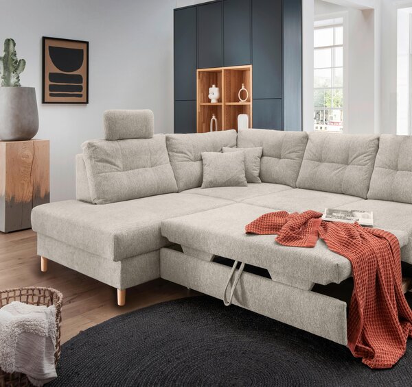 ROHOVÁ SEDAČKA, textil, béžová Livetastic - Sedačky, Online Only